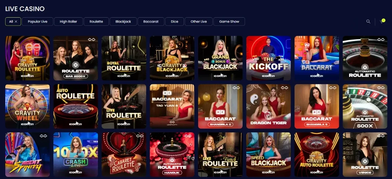 Live casino met echte dealer aan roulette- en blackjacktafel bij BoomsBet
