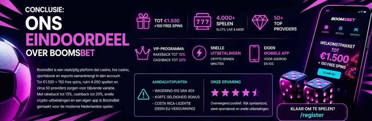 BoomsBet casino en sportsbook in één account