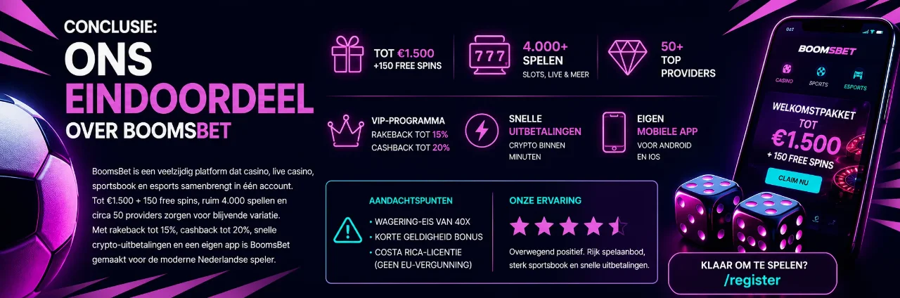 BoomsBet casino en sportsbook in één account